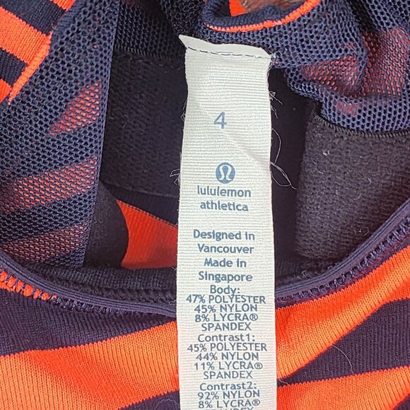 Womens Lululemon Athletica Striped Athletic Tank Top Sleeveless Size 4 - Picture 6 of 11